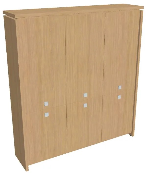 Vysoká skriňa Verno 188 x 46 x 210 cm, dub svetlý