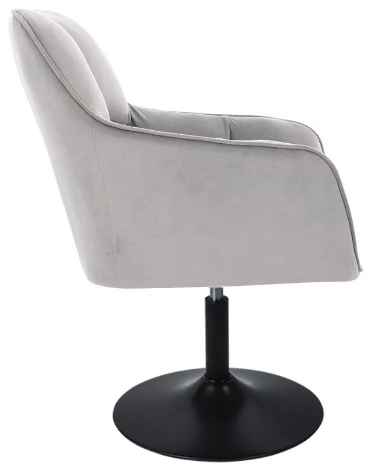 LuxuryForm DESIGN Kreslo AMALFI VELUR na čiernom tanieri - svetlosivé