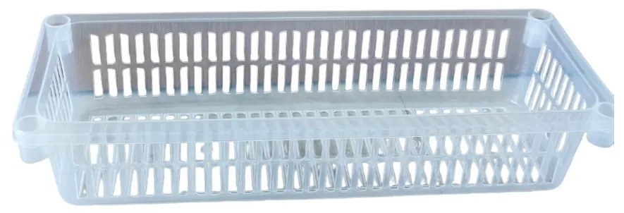 Úložný kôš, box a organizér extra hlboký 50 cm x 20 cm INVA, transparentný