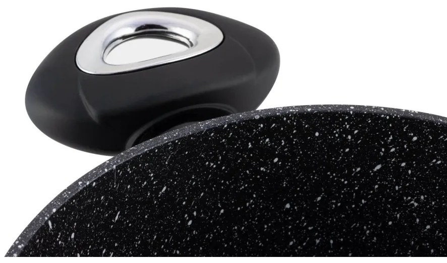 Čierna lesklá sada hrncov - 12 kusov