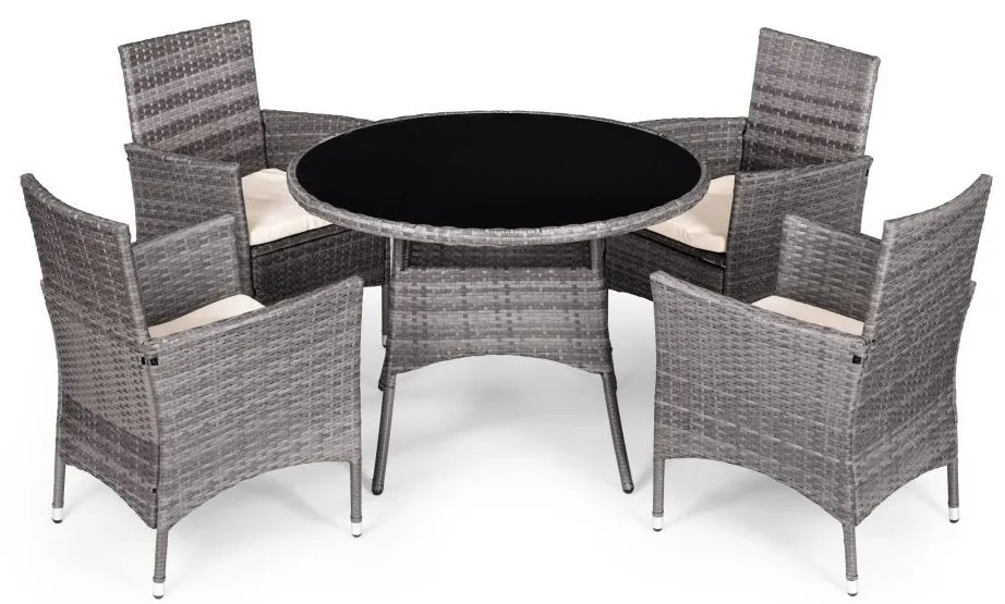 ZÁHRADNÝ SET ODILE 4 x KRESLO + OKRÚHLY STÔL