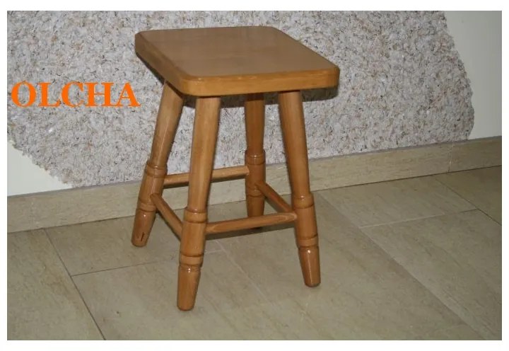 Maxi-Drew Štvorcová kuchynská taburetka - 46 x 30 x 3 cm, Morenie: jelša