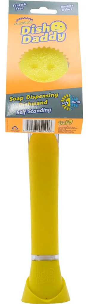 Scrub Daddy Dish Daddy hubka na umývanie riadu, s rukoväťou a dávkovačom saponátu
