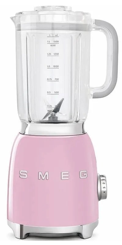 SMEG 50's Retro Style stolný mixér 1,5l plastová nádoba ružová BLF01PKEU, ružová