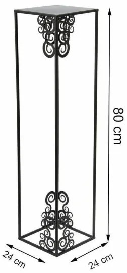 Stojan na kvety 80x24 cm čierna