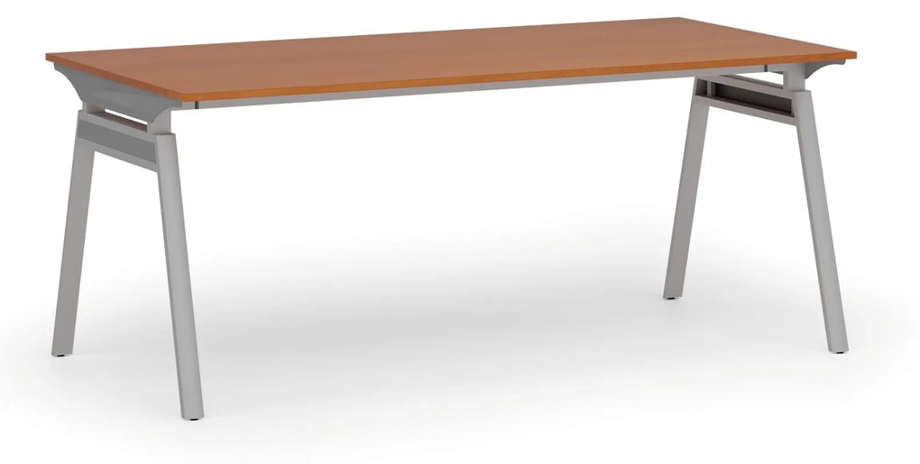 Kancelársky stôl PRIMO SIGMA, 1800 x 900 mm, sivá podnož, čerešňa
