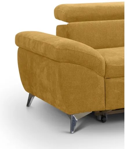 Rozkladacia rohová sedacia súprava SALERNO pravá žltá do tvaru L