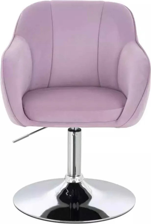 LuxuryForm DESIGN Stolička AVOLA VELUR na striebornom tanieri - levanduľa