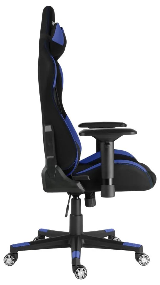Herné kreslo Racing Pro ZK-025 TEX — látka, čierna / modrá