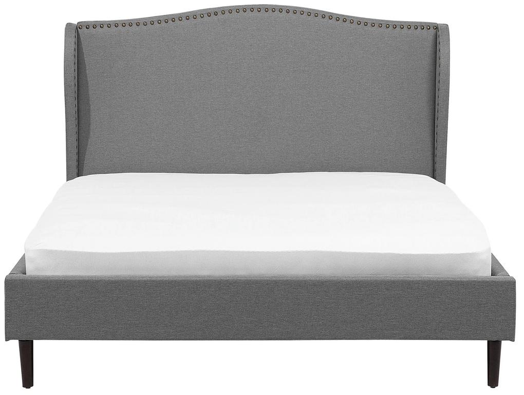 Čalúnená posteľ 140 x 200 cm sivá COLMAR Beliani