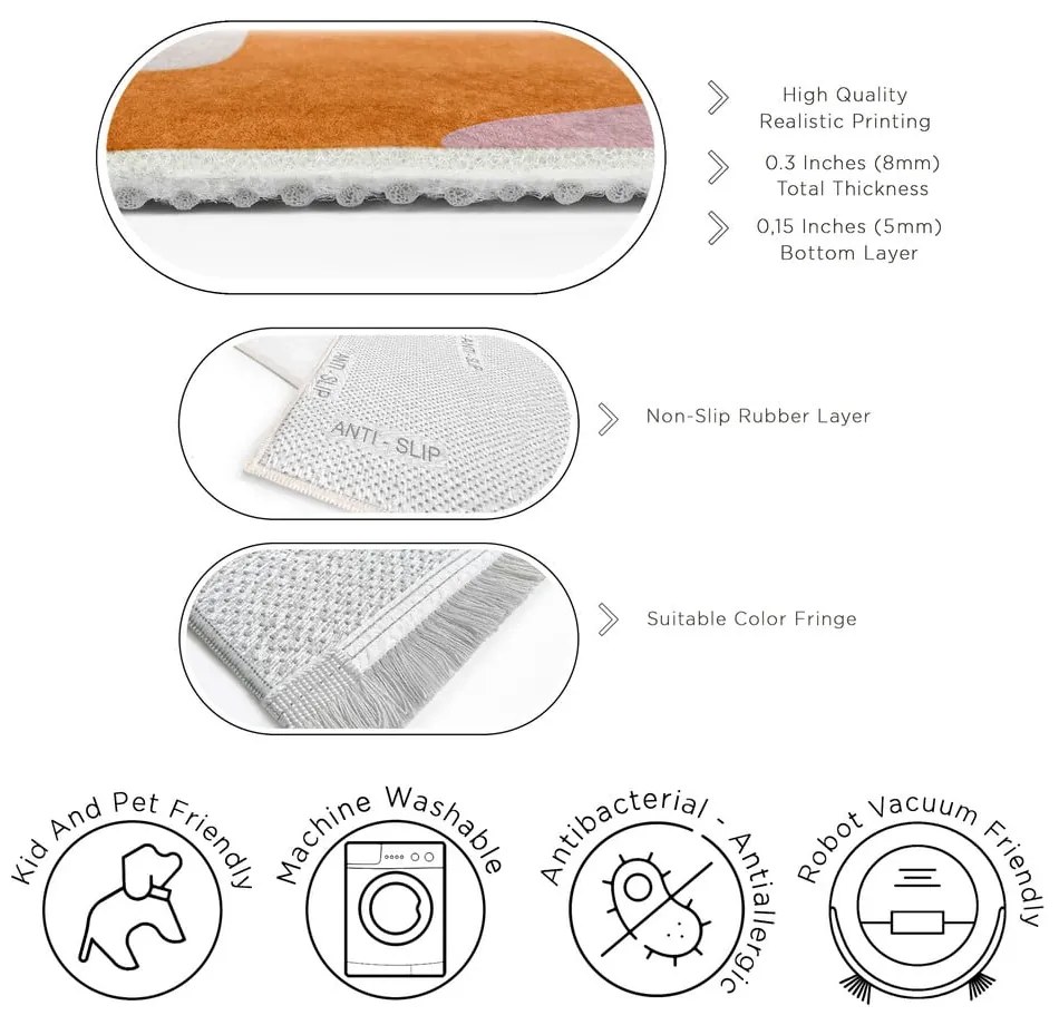 Oranžový prateľný koberec 80x150 cm Squiggly Orange – Mila Home