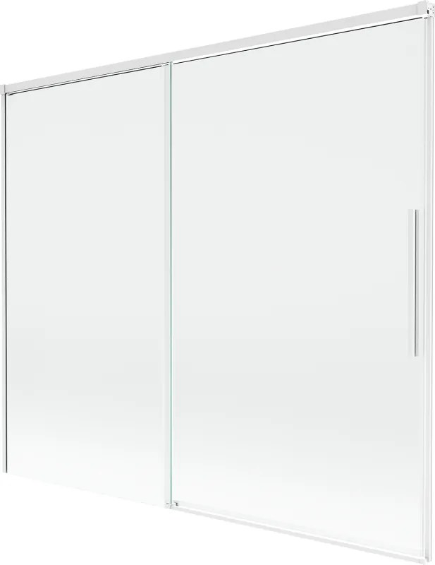 Mexen Rox, 2-krídlová posuvná vaňová zástena 180 x 150 cm, 8mm číre sklo, biely profil, 8C9-180-001-20-00
