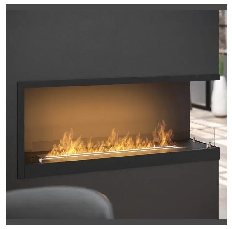 InFire InFire - Rohový BIO krb 110x45 cm 3kW čierna IF0027