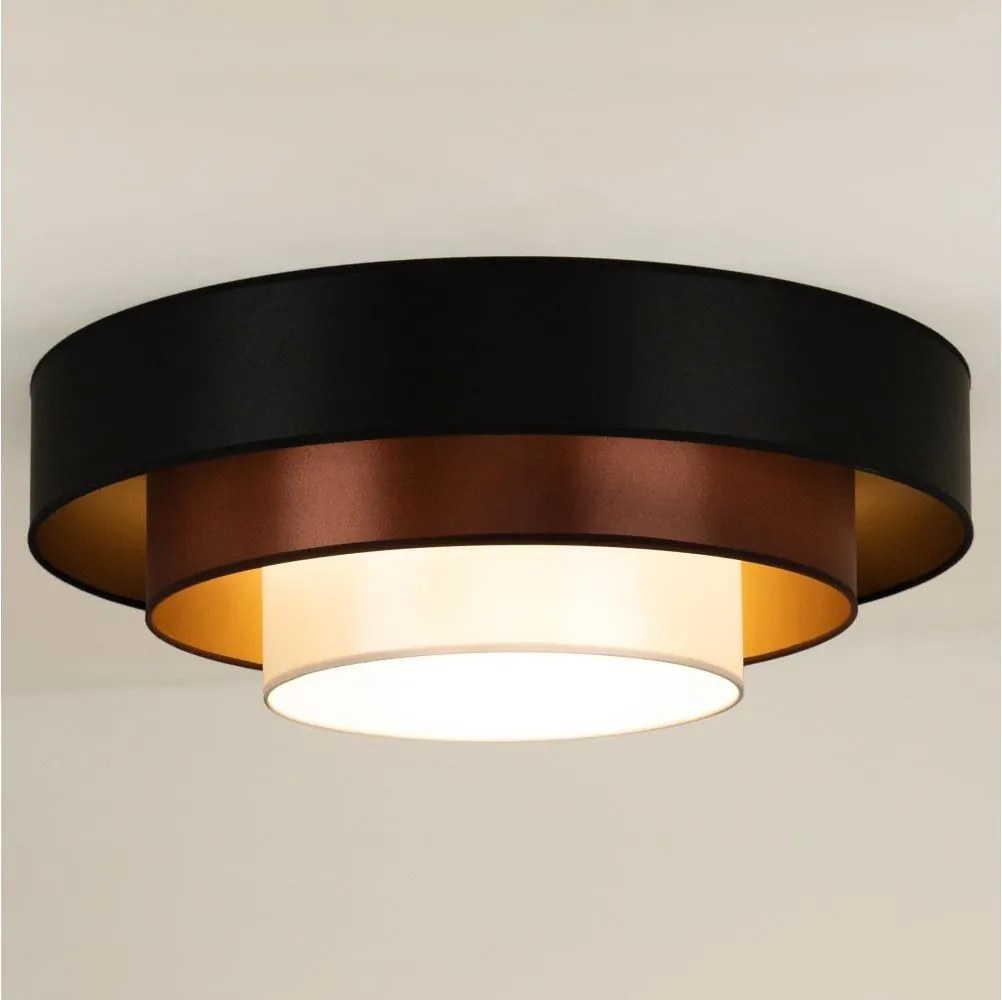 Duolla - LED Stropné svietidlo LUNETA LED/26W/230V pr. 60 cm 4000K čierna/medená