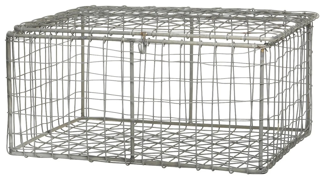 Chic Antique Drôtený úložný box s vekom Antique Zinc