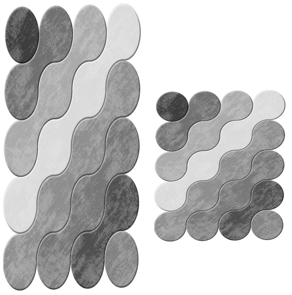 Kúpeľňová súprava kobercov DUALITY sivá