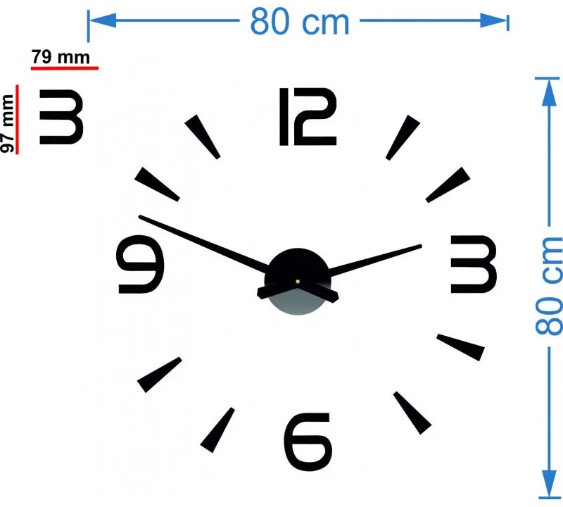 Moderné nalepovacie nástenné hodiny 3D| SENTOP 12P030