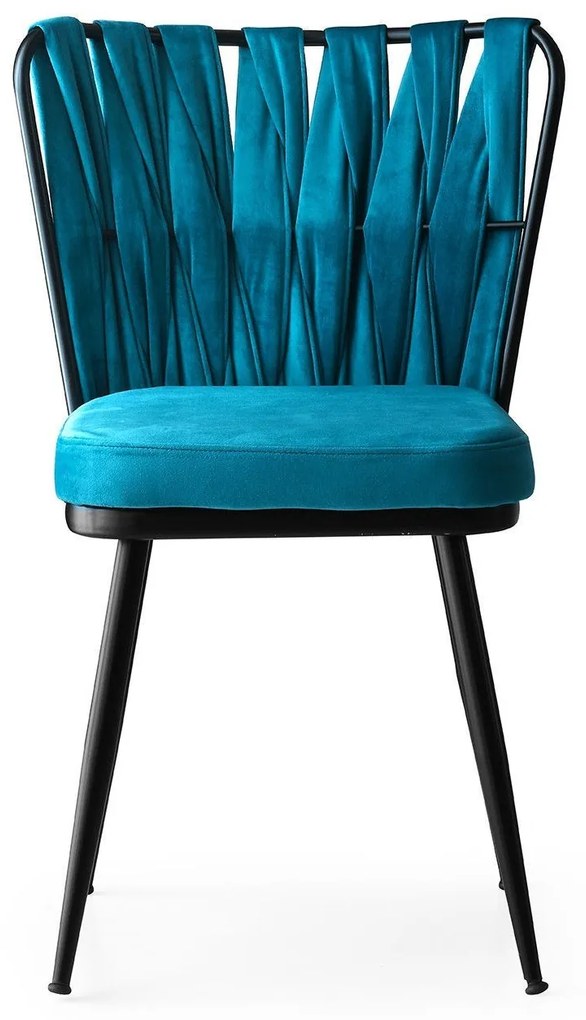 Súprava 4 ks jedálenských stoličiek Kusakli modrá/čierna