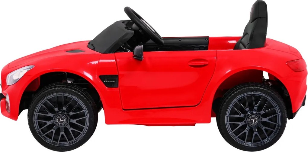 Ramiz Mercedes Benz GT batéria pre deti Červená + diaľkové ovládanie + pomalý štart + MP3 LED