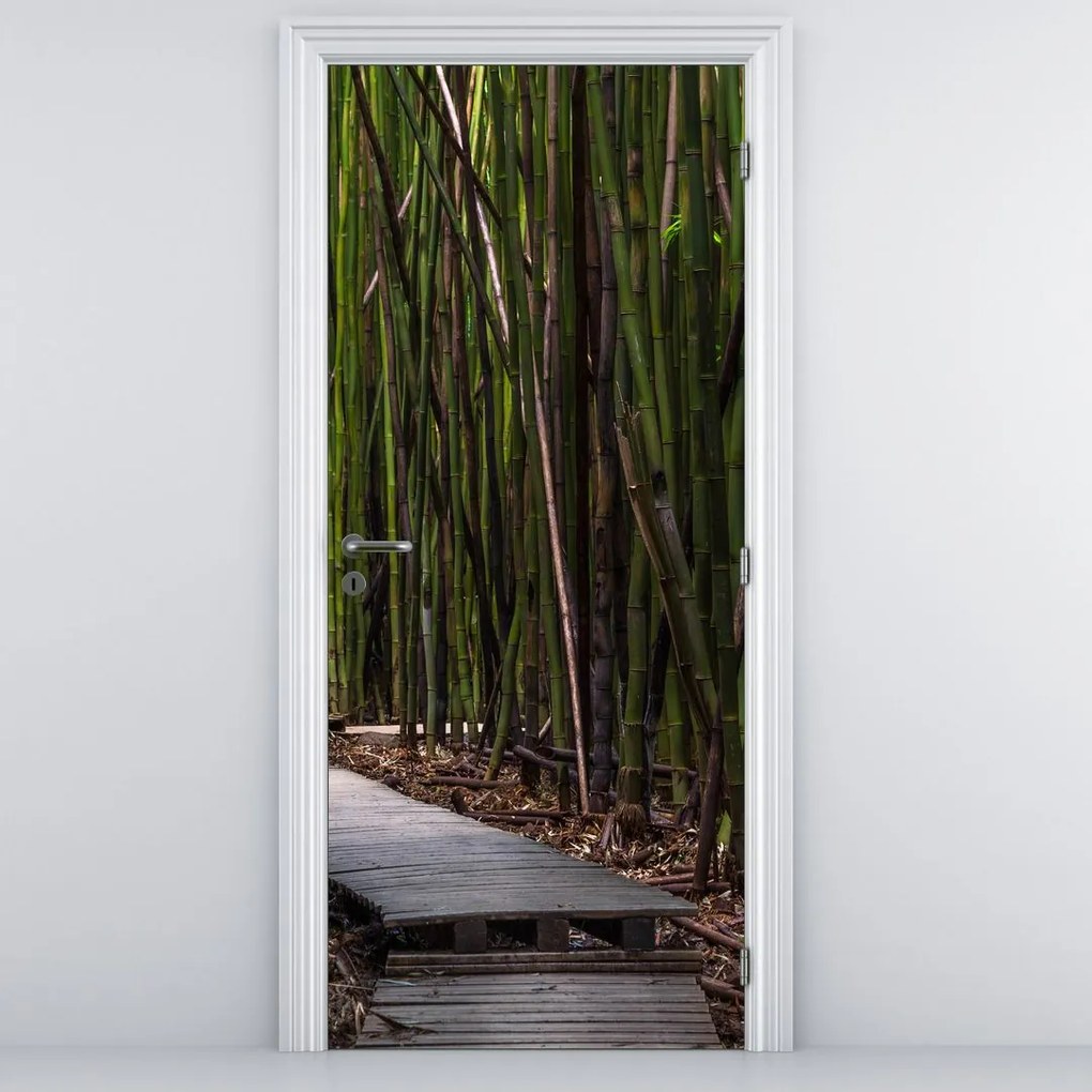 Fototapeta na dvere - Medzi bambusy (95x205cm)
