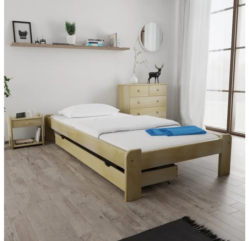 Posteľ Ada 120 x 200 cm, borovica Rošt: S latkovým roštom, Matrac: Matrac COCO MAXI 20 cm