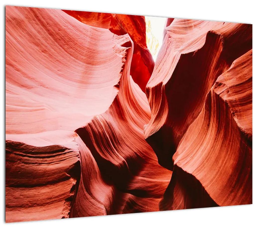 Sklenený obraz červených skál (70x50 cm)