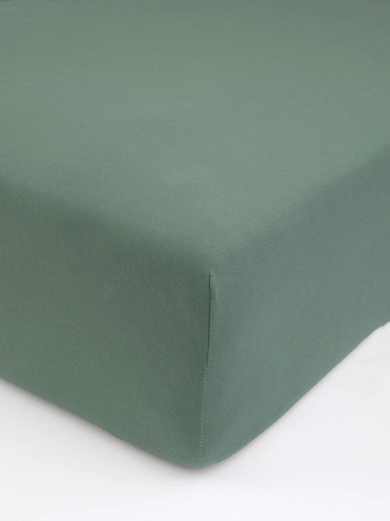 Jersey prostěradlo s elastanem 200 × 200 cm – olivové