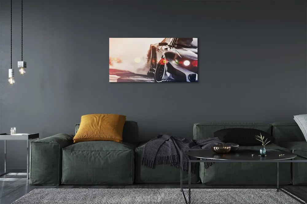 Obraz canvas Čierne auto light 125x50 cm