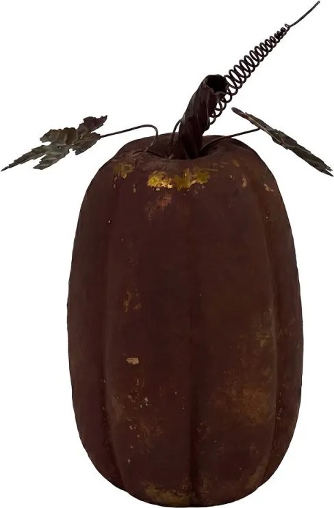 Hnedá antik kovová dekorácia tekvice Pumpkin Rust - Ø 16*30 cm