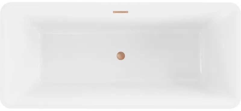 Mexen Tonia, voľne stojaca vaňa 170 x 75 cm, biela-čierna, medený prepad, 52171707575-65