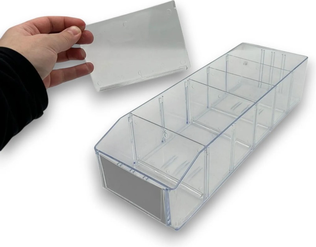 usporadejto.cz Úložný box, ideálny do špajzy, s etiketou + 2 priehradky, BITO, 40x13 cm