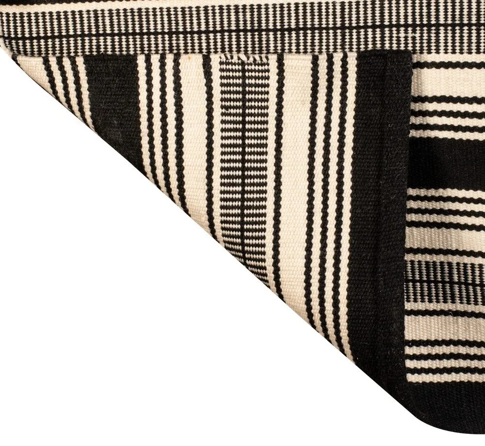 Čierno-biely obojstranný vonkajší koberec z recyklovaného plastu Green Decore Zambezi, 80 x 180 cm