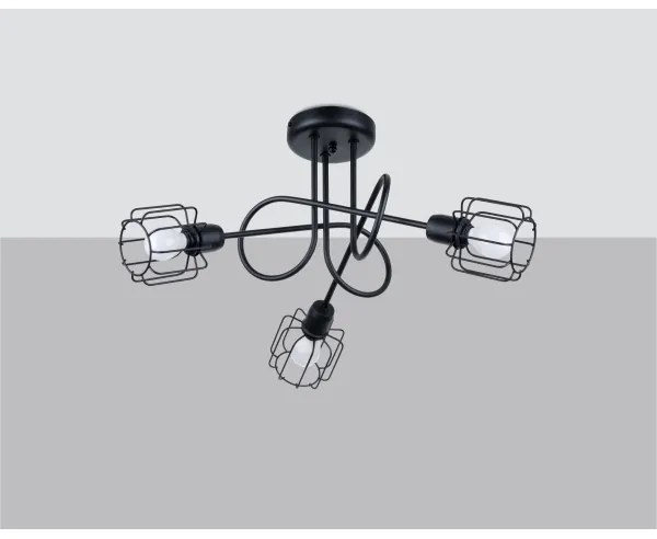 Sollux SL.1118 - Luster na tyči BELUCI 3xE14/40W/230V čierna