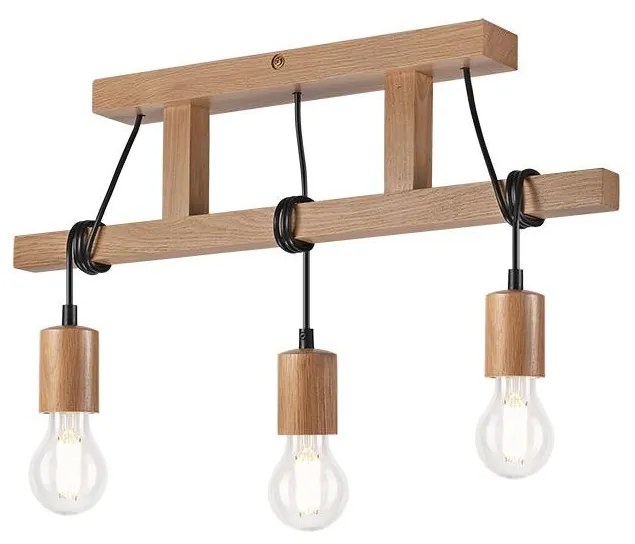 Prisadený luster LEON 3xE27/60W/230V dub