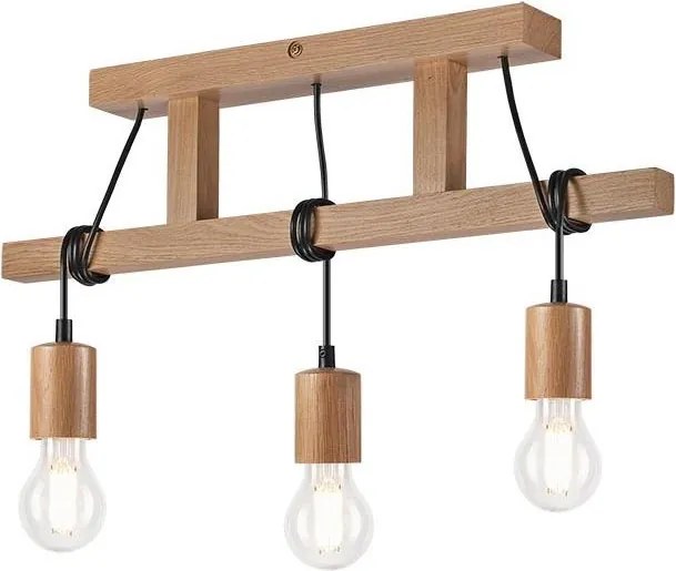 Prisadený luster LEON 3xE27/60W/230V dub