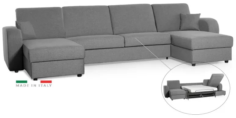 Rozkladacia sedacia súprava na každodenné spanie LIVORNO U, sivá (penelope 22), 140