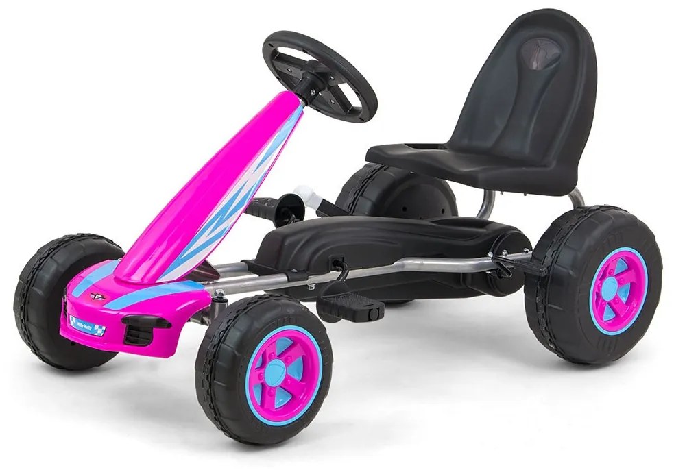 Detská šliapacia motokára Go-kart Milly Mally Viper ružová