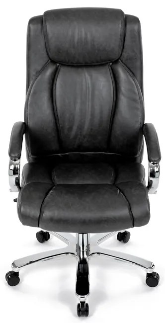 Kancelárske kreslo RYZAR — ekokoža, sivá, nosnosť 150 kg