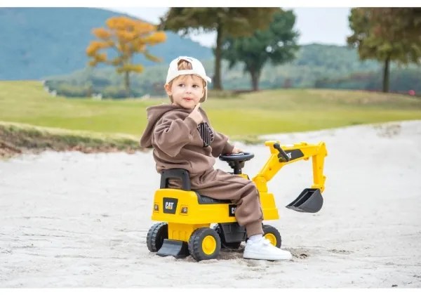 Odrážadlo báger CAT 2xAA žltá/čierna