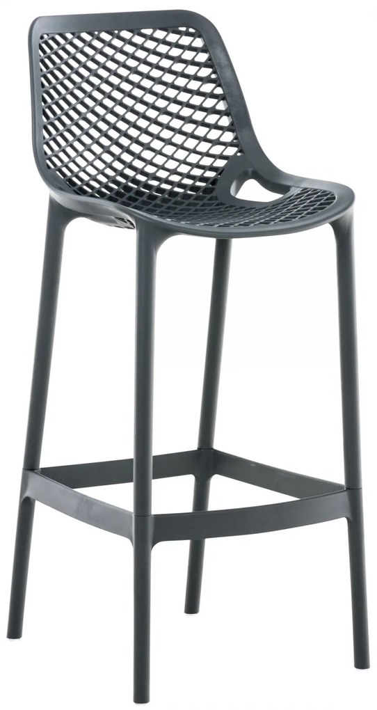 Plastová barová stolička DS10778434 - Tmavo sivá