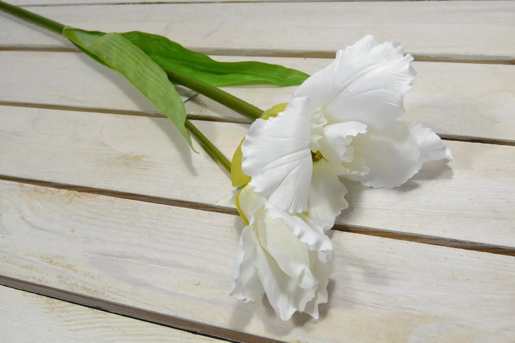 Umelý kvet - orchidea - biela (V:92cm) 087