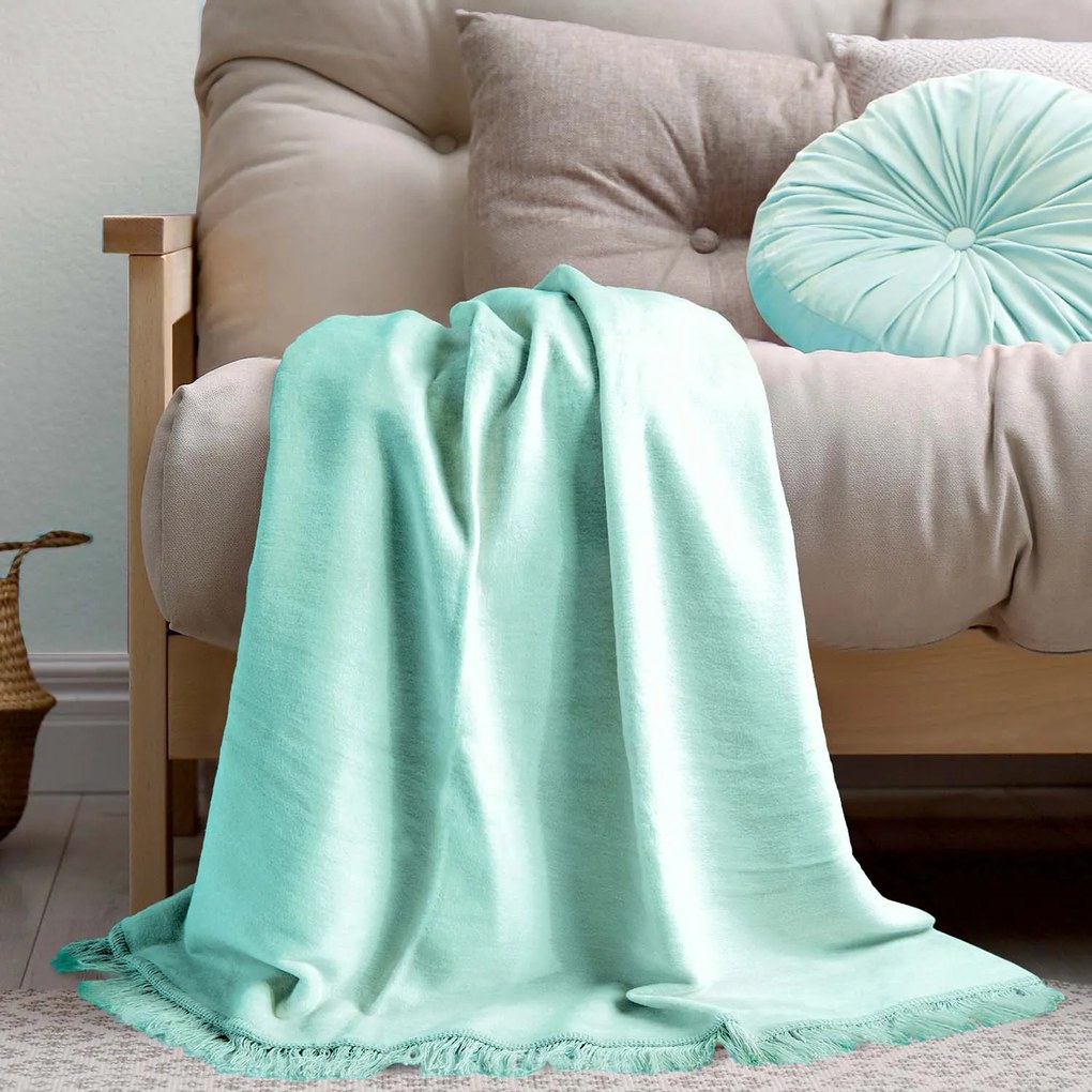 BAVLNENÁ DEKA COTTON CLOUD 150X200 CM MENTOLOVÁ