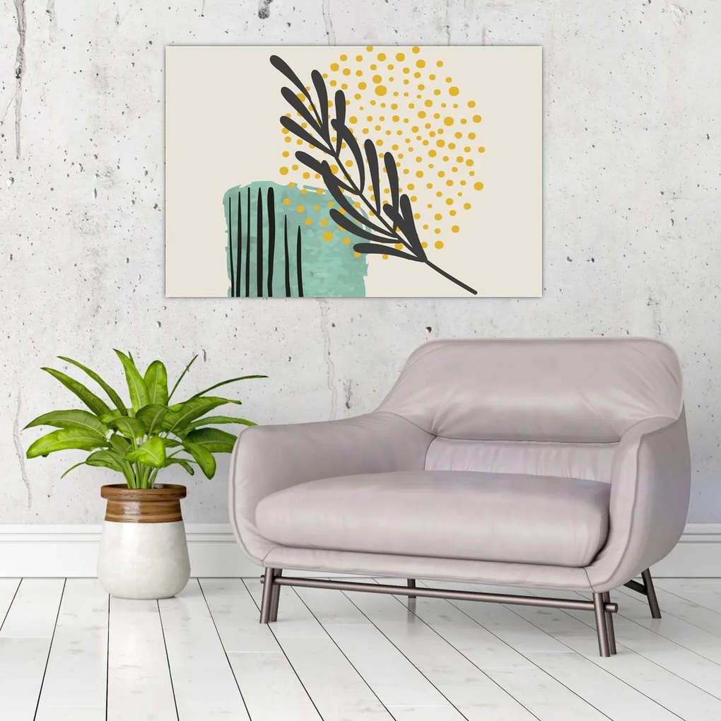 Obraz - Abstraktné listy N⁰3 (90x60 cm)