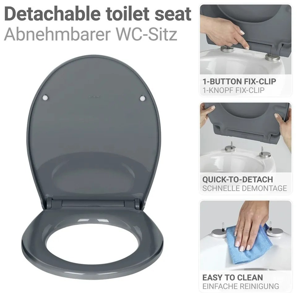 Záchodová doska s automatickým zatváraním 37 x 44,5 cm Ostuni – Wenko