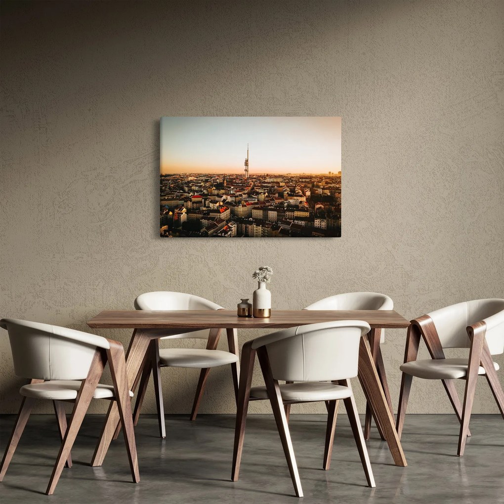 Obraz západu slnka nad Žižkovom (90x60 cm)