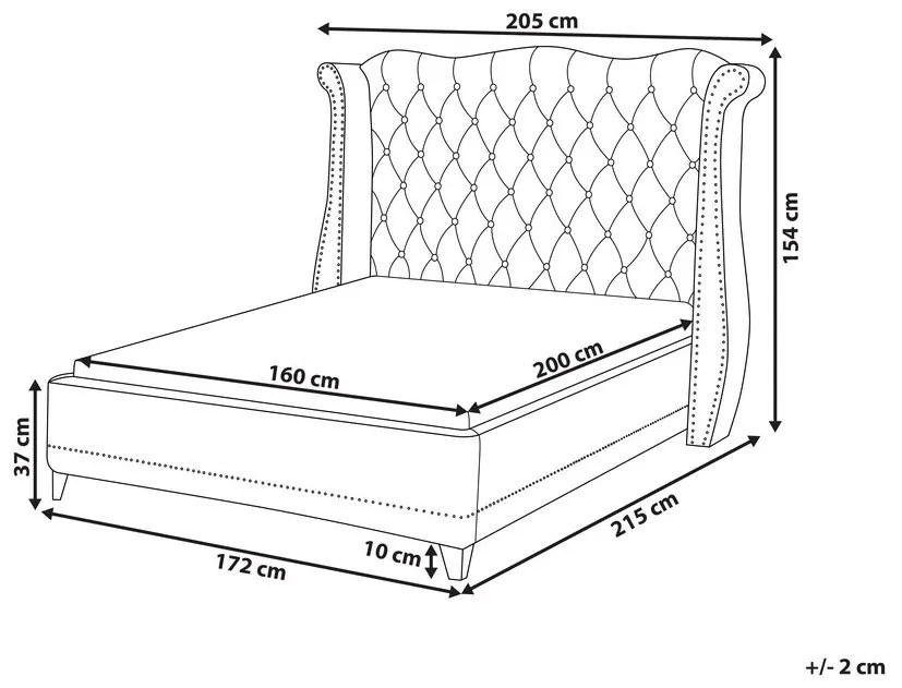 Manželská posteľ 160 cm ATREY (polyester) (sivá) (s roštom). Vlastná spoľahlivá doprava až k Vám domov. 1018538