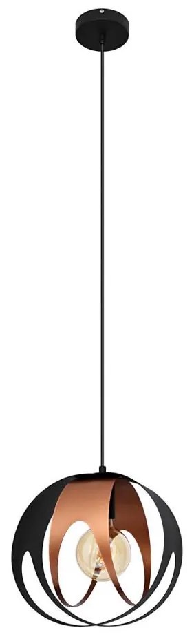 Luster na lanku MOONLIGHT 1xE27/15W/230V čierna/medená