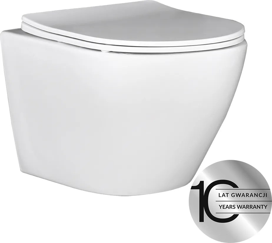 Laveo Závesná WC misa so SoftClose sedadlom Desna - VMD_600S, biela