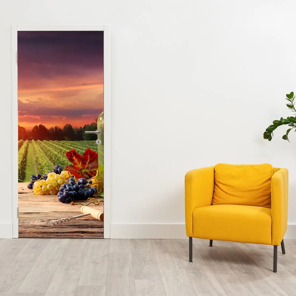 Fototapeta na dvere - Vinice s vínom (95x205cm)