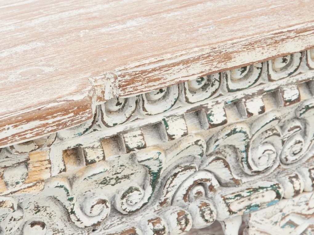 furniture-nabytek.cz - Masivní barový pult Zambezi z lakovaného dřeva, bílý – 180×45×95 cm